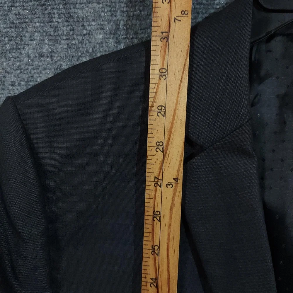 Express‎ Blazer Mens 42L Charcoal Photographer Fitted Wool Stretch Sport Coat